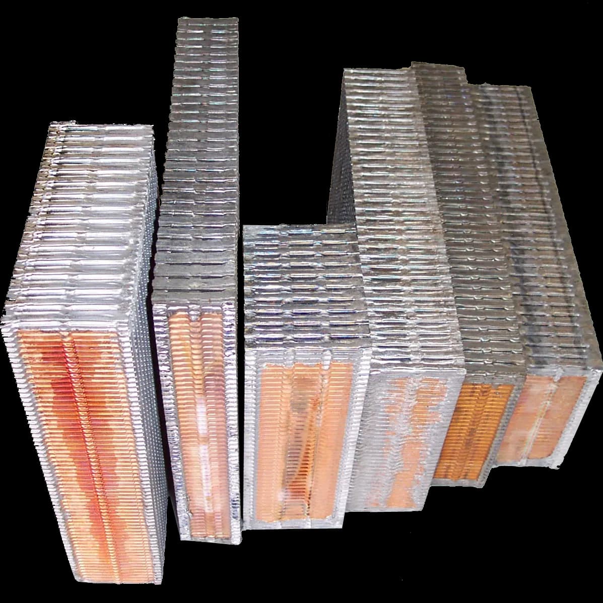 Cellular material for radiator and heater recores