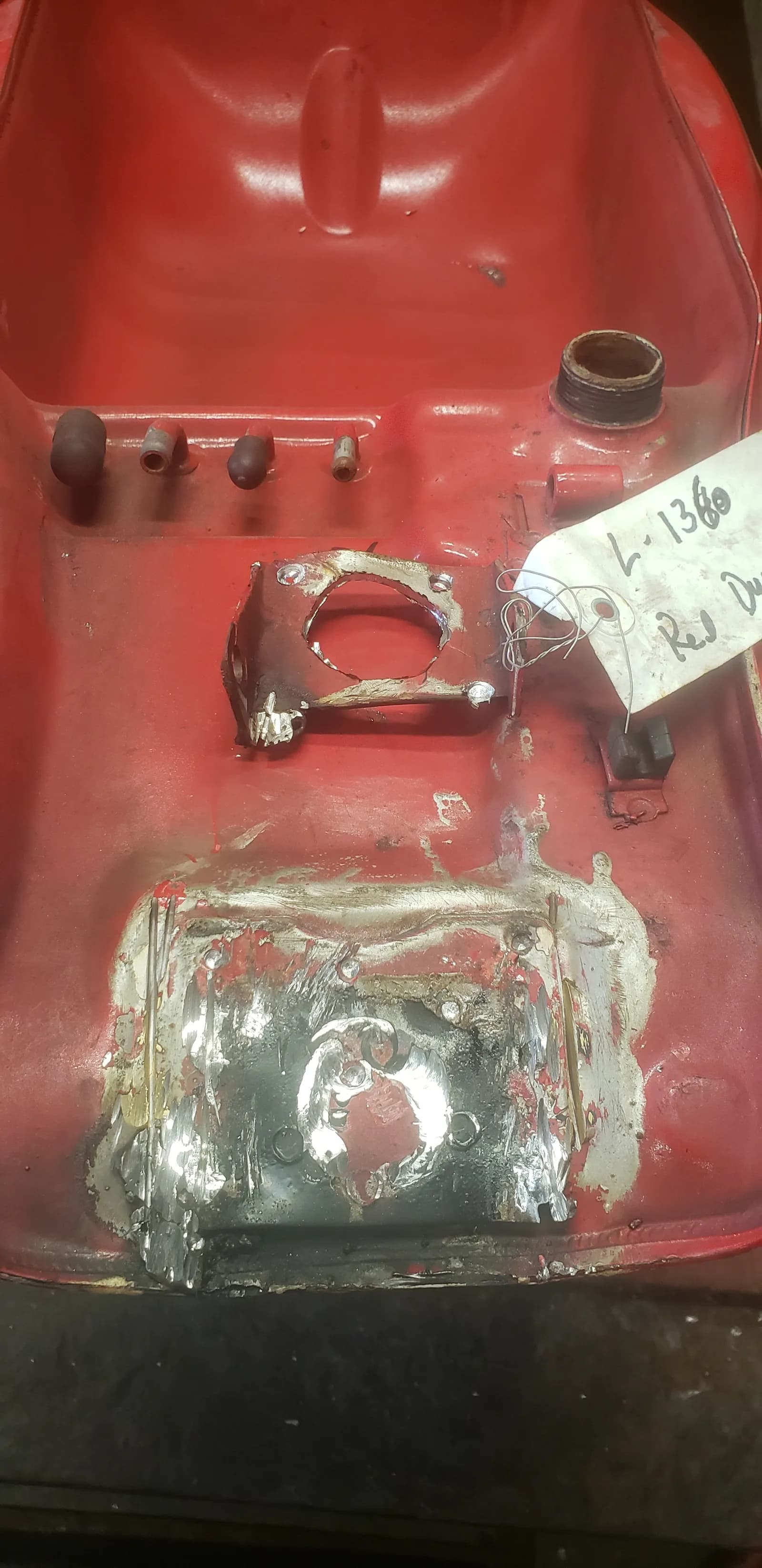 Motorcycle gas tank repair