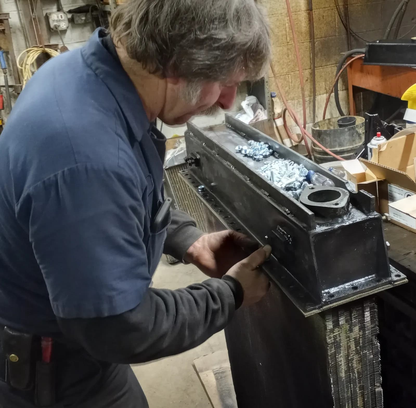 Recoring a commercial truck radiator
