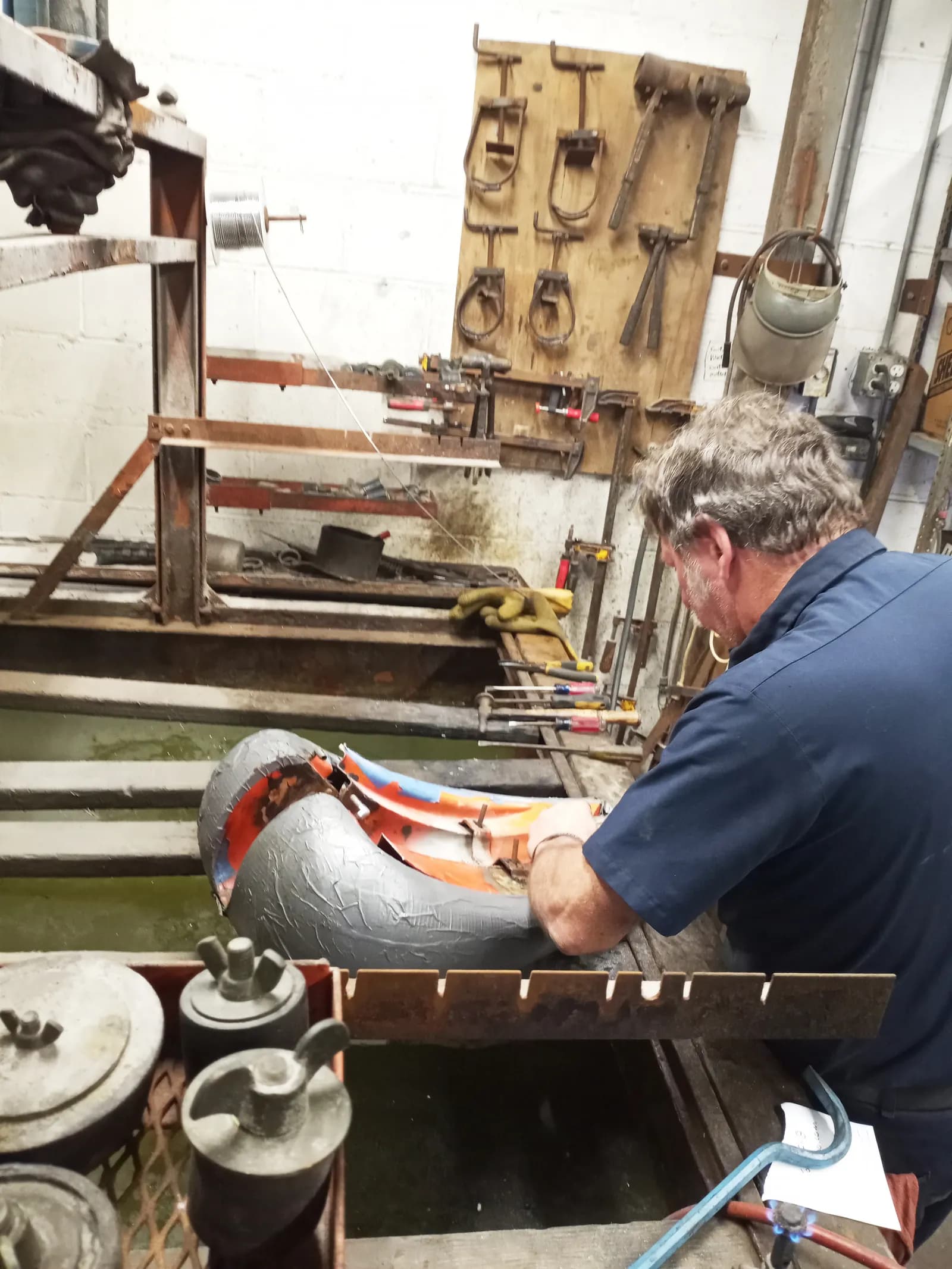 Welding a clean cycle tank back together