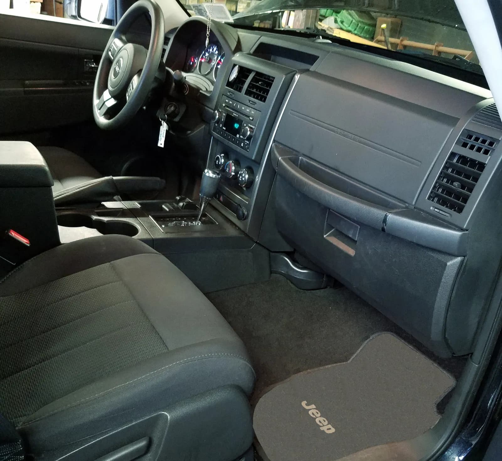 Jeep Liberty with the dash disassembled to access and replace the heater core