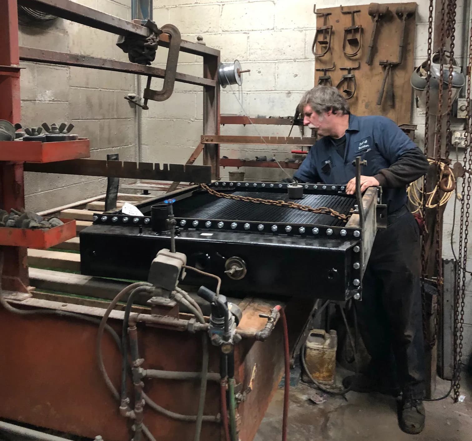 Testing a Western Star truck radiator at Acme Radiator, Long Island